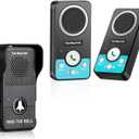 Wireless Doorbell with Speaker 2 Way Audio, Hands-Free Natural Conversation Door Bell Ringer Wireless, 1300Ft Range, 8 Level Volume, 4 Chimes, Battery Doorbell with Intercom for Home/Office/Classroom