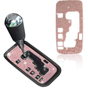 HAOBO Bling Gear Shift Box Frame Cover Trim Sticker, Shift Panel Cover, Gear Shift Panel Trim Sticker, Bling Car Interior Accessories for Women Men Compatible with Most Vehicles