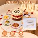 141oz Trifle Bowl with Lid, High Borosilicate Glass Serving Bowls with Lids & Bamboo Cover, 2-in-1 Pedestal Salad Bowl & Trifle Dish, 20 Forks & Plates Included for Party