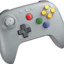 8BitDo 64 Bluetooth Controller for Analogue 3D, Switch, Switch 2, Windows, and Android (Grey)