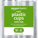 2 x Amazon Basics Disposable Plastic To-Go Cups and Lids, Mini, 2oz, 50 Count