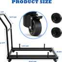 Black Folding Chair Dolly - 1500LB Capacity Heavy-Duty Folding Chair Rack on Wheels with Storage Straps & Locking Casters, Commercial Rolling Cart Holder