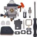 FS90R Carburetor C1Q-S174 for Stihl FS110R FS130R FS100 KM130R FS130 FS90 KM90R KM90 FS100RX FS110 KM110R HT100 HT101 Trimmer Weed Eater - with Valve Clearance Setting 9 Piece Set