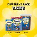 Temptations Jumbo Stuff Crunchy and Soft Cat Treats, Savory Salmon Flavor, 14 oz. Tub