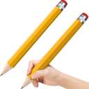 Wooden Jumbo Pencils 13.3'' Funny Giant Pencil For Party Favors Novelty Large Pencil For School Home Office Prop Supplies 2pcs Yellow