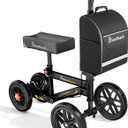 All Terrain Steerable Knee Scooter Crutch AlternativeDeluxe Medical Scooter Double Handbrake,for Adults Injured Ankle & Foot Recovery Scooter in Black