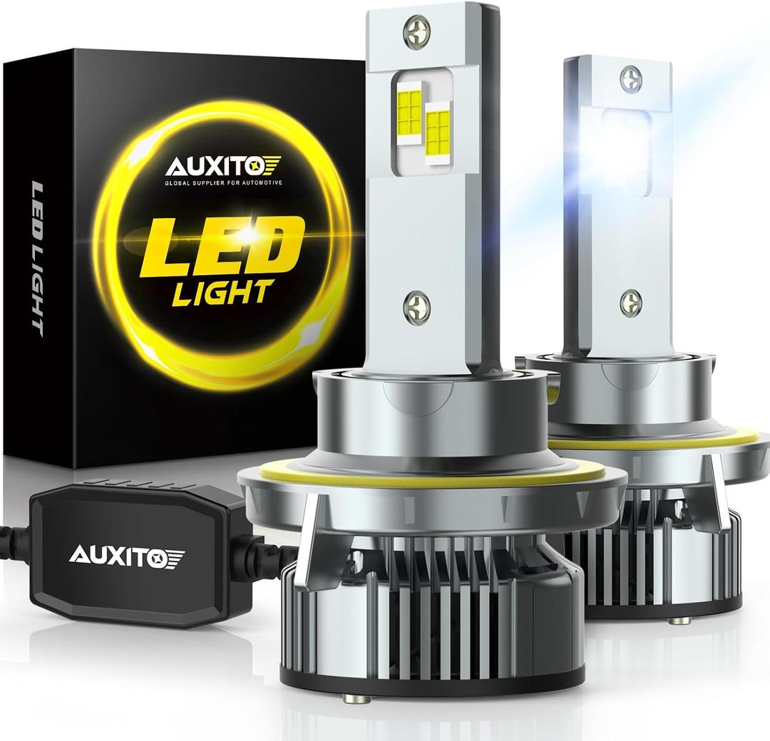 AUXITO H13/9008 LED Bulbs, 900% Brighter 120W 30000LM Per Set, 6500K Cool White H13 LED Bulbs, Plug-N-Play Halogen Replace H13 Bulbs, Canbus Ready, Pack of 2