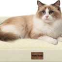 Small Dog Bed Orthopedic Washable: Beds Bolster Small Sized Dogs Cats Bed Egg Crate Foam Couch Sofa Waterproof with Removable Cover - Beige (20.0"L x 14.0"W x 5.5"Th)