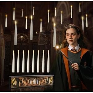 18 Pack LED Floating Candles with Wand Remote, Flickering Warm Light, No Assembly Required - Perfect for Indoor Party Decor, Room Hanging, Birthday Favors