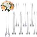 Irenare 8 Pcs Eiffel Tower Vase Glass Clear Eiffel Tower Vases Table Centerpiece Flower Container with Sturdy Base for Centerpieces Wedding Event Home Supplies (23.6 Inch)