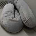 Momcozy Pregnancy Pillows for Sleeping, U Shaped Full Body Maternity Pillow with Removable Cover - Support for Back, Legs, Belly, HIPS for Pregnant Women, 57 Inch Pregnancy Pillow for Women, Grey