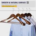 Suit Hangers 6 Pack Wooden Coat Hangers,Wide Shoulder Hangers with Non Slip Pants Holder,Heavy Duty Clothes Hangers,Suit Hangers for Men,for Women,for Suit,Coat,Jacket,Pants (Walnut