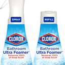 Clorox Bathroom Ultra Foamer, Household Essentials, Fresh Clean, 1 Spray and 1 Refill, 16 Fl Oz Each (Package May Vary)