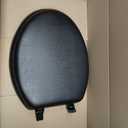 Soft Elongated Vinyl Toilet Seat, Black - 19 Inch Soft Vinyl Cover with Comfort Foam Cushioning - Fits All Elongated Size Fixtures - Easy to Install Fantasia by Achim Home Decor