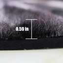 Inchgrass Purple-Brown Pinstripe 6ft Round Faux Fur Area Rug, 16" x 8.7", Machine Washable, Modern Style