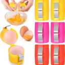 LemonRoad 6 Pcs Egg Shell Opener for Hard Boiled & Raw, Cracker Peeler Tool, Easy Egg Cutter for Kitchen, Cooking, Baking, Breakfast, Camping, Indoor & Outdoor Use(Orange, Pink, Yellow)