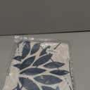 Blue and Gray Floral Pillow Covers 24x24 Set of 2 Outdoor Waterproof White Colored Decorative Throw Pillows Summer Pillowcase Polyester Cushion Case Decor for Couch Patio Funiture Garden Porch 01B24 (Dark Blue Grey)