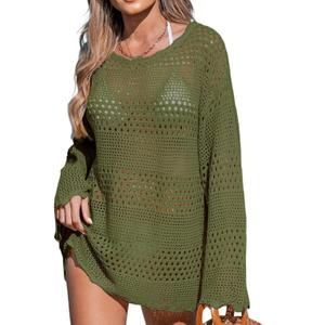 CUPSHE Women's Swimsuit Cover Up Crochet Bathing Suit Mesh Swimwear Knit Pullover Beach Dress, Size Large CUPSHE Women's Swimsuit Cover Up Crochet Bathing Suit Mesh Swimwear Knit Pullover Beach Dress, Size Large