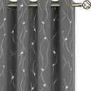 BGment Blackout Curtains for Bedroom/Living Room 84 Inch Length 2 Panels Set, Dark Grey Room Darkening Thermal Insulated Grommet Window Drapes with Pattern, Each Panel 52 x 84 Inch