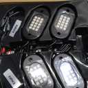 YiLaie RGB LED Rock Lights, 60 LEDs High Brightness Multifunction Neon underglow Kit Waterproof Light with APP/RF Control Multicolor Lights for ATV RZR UTV SUV Off Road Car, DC 12V (4 Pods)