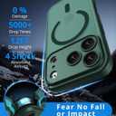 for iPhone 17 Pro Max Case, Compatible with MagSafe, Magnetic Translucent Matte Slim Protective Cover with 1 Screen Protector - Military-Grade Drop Protection (Dark Green)