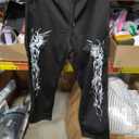 GORGLITTER Men's Y2K Graphic Baggy Sweatpants Drawstring Waist Wide Leg Jogger Pants with Pockets Size M