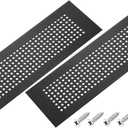 PATIKIL 10 x 3 Inch Door Air Vent Cover, 2 Pcs Aluminum Grille Ventilation Cover Louvered Diamond Hole with Mounting Screws for Cabinet Wardrobe Door, Black