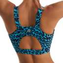 RUNNING GIRL High Impact Sports Bras for Women,Racerback Running Bra Workout Crop Tank Tops Longline Sports Bra Push up (Blue, XXXL)