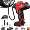 Tire Inflator Compatible with MILWAUKEE 18V Max Battery, 160 PSI Cordless Air Compressor With 12V DC Car Adapter,LCD Digital Pressure Gauge for Car, Bike, Sport Ball (No Battery)