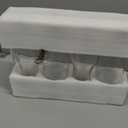 Set of 4 Circular Glass Carafe, 1 Liter Beverage Serveware Carafe with Bamboo Lid, Water Bottles, Clear Glass Pitchers for Mimosa Bar, Milk, Juice, Lemonade(4 Bottles)