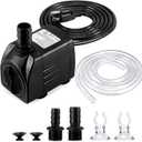 CWKJ Fountain Pump, 400GPH Submersible , Durable 25W Outdoor Water Pump with 6.5ft Power Cord, 3 Nozzles for Aquarium, Pond, Fish Tank, Water Pump Hydroponics, Backyard Fountain