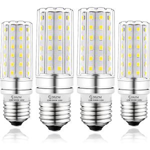 LED Light Bulb 100w Equivalent 1200 Lumen 5000K Cool Daylight White 12W Super Bright LED Bulb E26 Base Non-Dimmable Ceiling Fan Light Bulbs for Home Indoor LED Corn Light Bulb Pack of 4