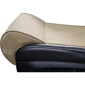 JUPENG Car Seat Leg Extender Cushion, Memory Foam Under Thigh Leg Support Pillow with Strap, Non-Slip Base & Removable Washable Cover for Driver Seat and Office Chair, Universal Comfort Pad (Beige)