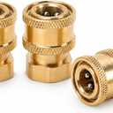 Pressure Washer Fittings 3 Pack Brass 1/4 Inch Quick Connect Coupler to Female NPT Adapter Heavy Duty Power Washer Connector Set