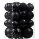 Christmas Ball Ornaments - 30pcs Shatterproof Christmas Ornaments Set Plastic Hanging Christmas Decorations for Xmas Tree Holiday Party Decor, 6 Styles in 4 Sizes (Black)