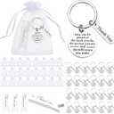 Yinkin 72 Pcs Employee Appreciation Gifts Bulk Staff Thank You Gifts Organza Bags with Cards for Coworkers Graduation Favors (White)