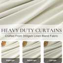 Cream White Blackout Drapes 96 Inches Long 2 Panels, Linen Room Darkening Fabric Thick for Bedroom Viral Pinch Pleated Window Curtains 96 Inches Long with Hooks Sound Deadening Insulated Thermal Cute