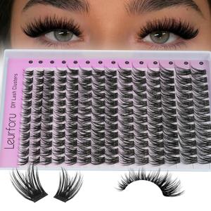 Wispy Lash Clusters Natural Clusters Eyelash Extension 10-18mm Eyelash Clusters DIY Individual Lashes Clusters C Curl Soft Lash Clusters with Thin Band Soft Cluster Lashes by Leurforu