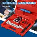 2026 Upgraded Brake Line Flaring Tool Kit,Professional Double & Single Brake Flare Tool Kit with 7 Adapters & Cutter/De-Burrer,Portable Brakes Line Repair Kits for Most Vehicles