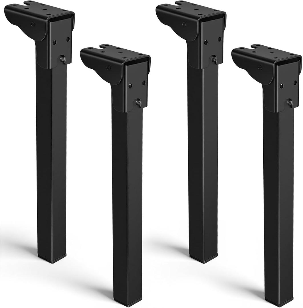 4 Pack 12" Folding Table Legs, Heavy Duty Metal Furniture Legs 12" Adjustable Replacement Desk Legs Furniture Feet for Camping Table, Computer Desk, Sofa