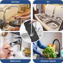 BFONS XL Silicone Faucet Handle Drip Catcher Tray, 18.1in x 5.7in x 0.79in, Black