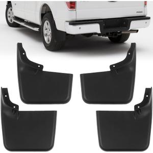 2004-2014 Ford F150 Mud Flaps, Heavy Duty All Weather Splash Guards, Front & Rear 4pc Set (Fits Trucks Without Fender Flares)