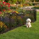 KYATE 8 Panels No Dig Decorative Outdoor Garden Fences for Garden Yard Backyard Patio, 32in(H)×18Ft(L) Metal Rustproof Thickened Pipe Heavy Duty Fence, Landscape Border Animal Barrier