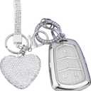 for Cadillac key fob cover with Diamond Heart Keychain