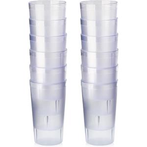 New Star Foodservice Restaurant-Grade Polycarbonate Beverage Tumblers, 12 oz, Clear, Set of 12