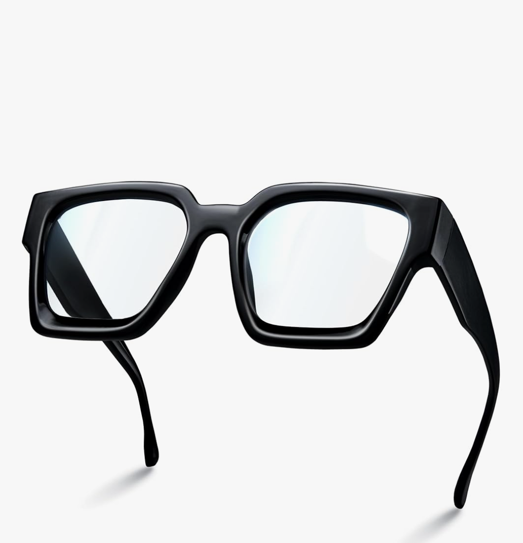 livho Oversized 99% Blue Light Glasses for Woman - Rectangle Fashion Glasses for Computer, Chic Preppy Frame - Anti Eyestrain