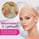 Max Lace Wig Caps For Women Non Slip Lace Front - Breathable Adjustable Wig Grip Cap For Glueless Wigs Securely in Place, Wig Reusable HD Lace Cap with Headband, One Size Fits Most (White)