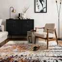 FlyDOIT Washable Area Rug for Living Room, 4x6 Modern Abstract Soft Non Slip Thin Throw Rugs, Print Pattern, Indoor Floor Carpet for Kitchen Office Dorm Bedroom Brown Black Cream Beige White