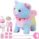 Interactive Kids Toy: Touch & Voice Controlled Remote Control Cat, Lifelike Walking, Meows & Wags Tail, Ages 3-7 (Colorful)