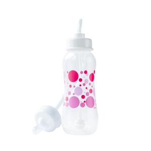 Hands-Free Baby Bottle - Anti-Colic Nursing System 9 oz Baby Bottle with Fast Flow Nipple/Teat 3m+ with Tube Straw Feeding System for Toddler (2 Bottle - Pink)